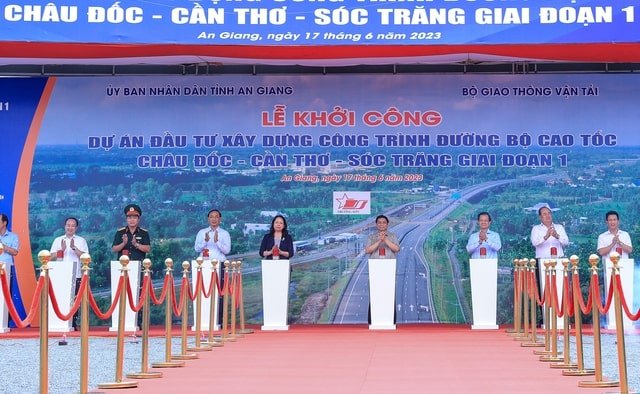 Thủ tướng phát lệnh khởi công tuyến cao tốc Châu Đốc - Cần Thơ - Sóc Trăng