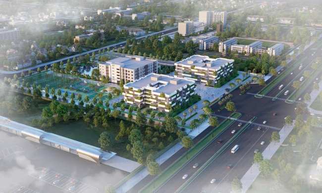 Phối cảnh công trình trường Phổ thông Liên cấp FPT Hậu Giang